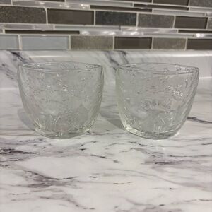 Vintage Kigg candle holders Santa & Reindeer flying over home Christmas Scenic